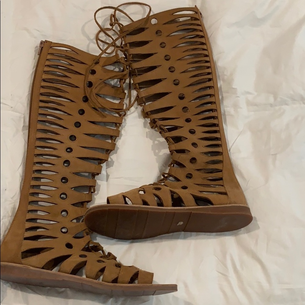 Jeffrey Campbell leather knee gladiator sandals